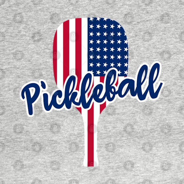 Pickleball Paddles American Flag by Shifa Annisa